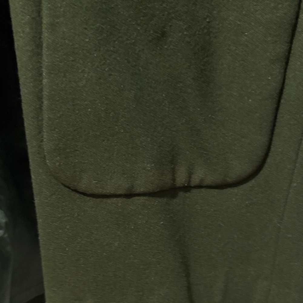 Newport News faux fur collar oversized wool blend forest green coat size 10 - Picture 8 of 11